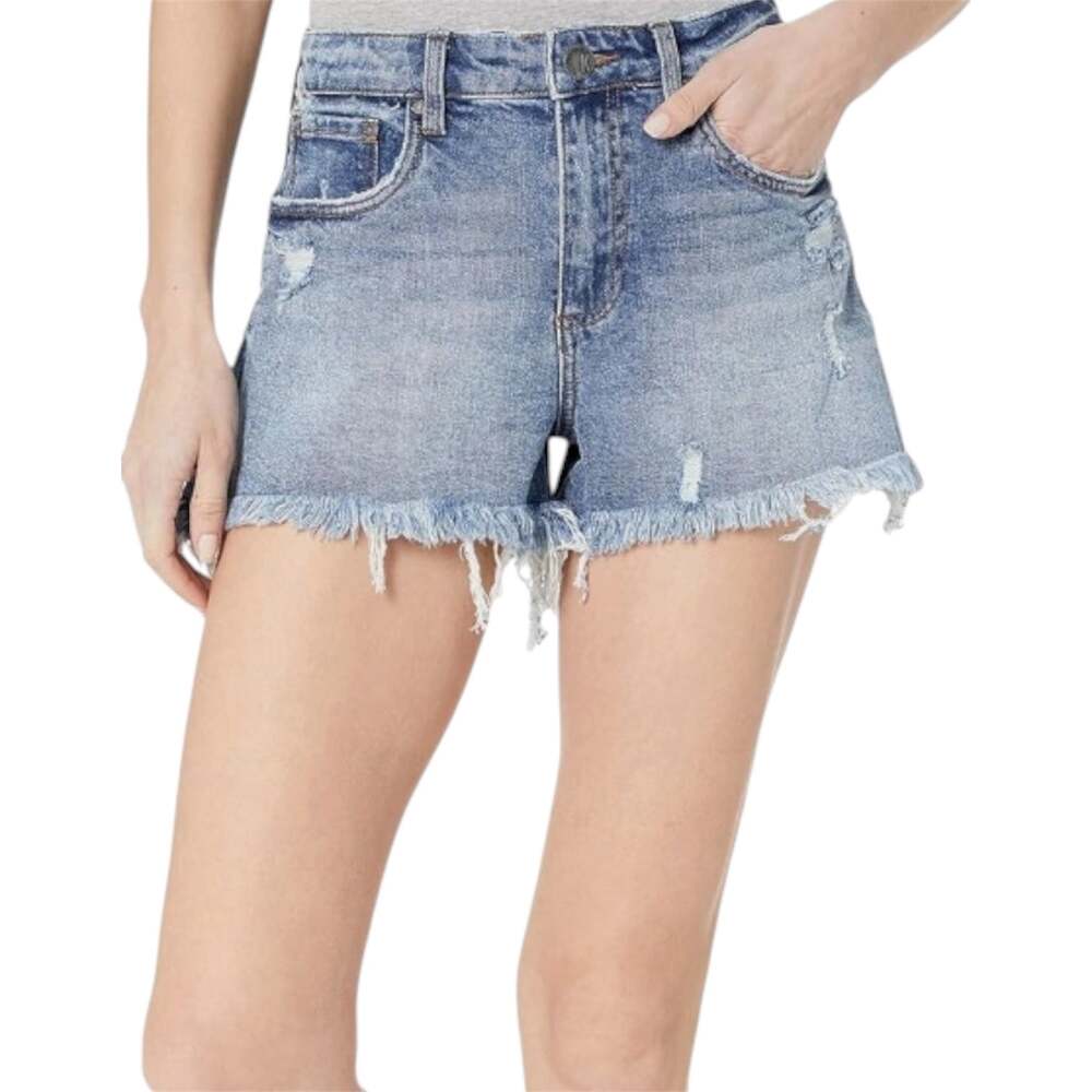 Kut from the Kloth Jane Jean Shorts 3" Denim High-Rise Distressed Blue 14